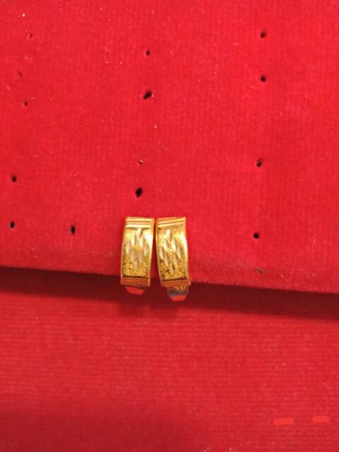 Anting jepit anak dan dewasa emas asli kadar 700 70% 22 1 satu g gr gram gold ubs permata batu