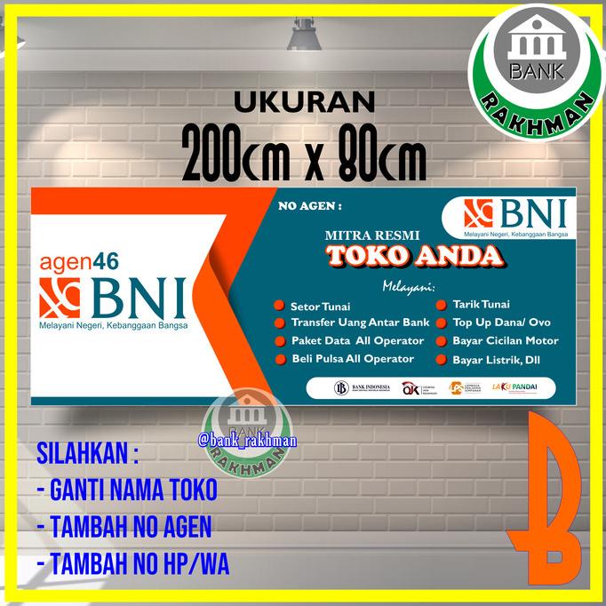 Jual Spanduk Banner Agen Bni Ukuran Cm X Cm Shopee Indonesia