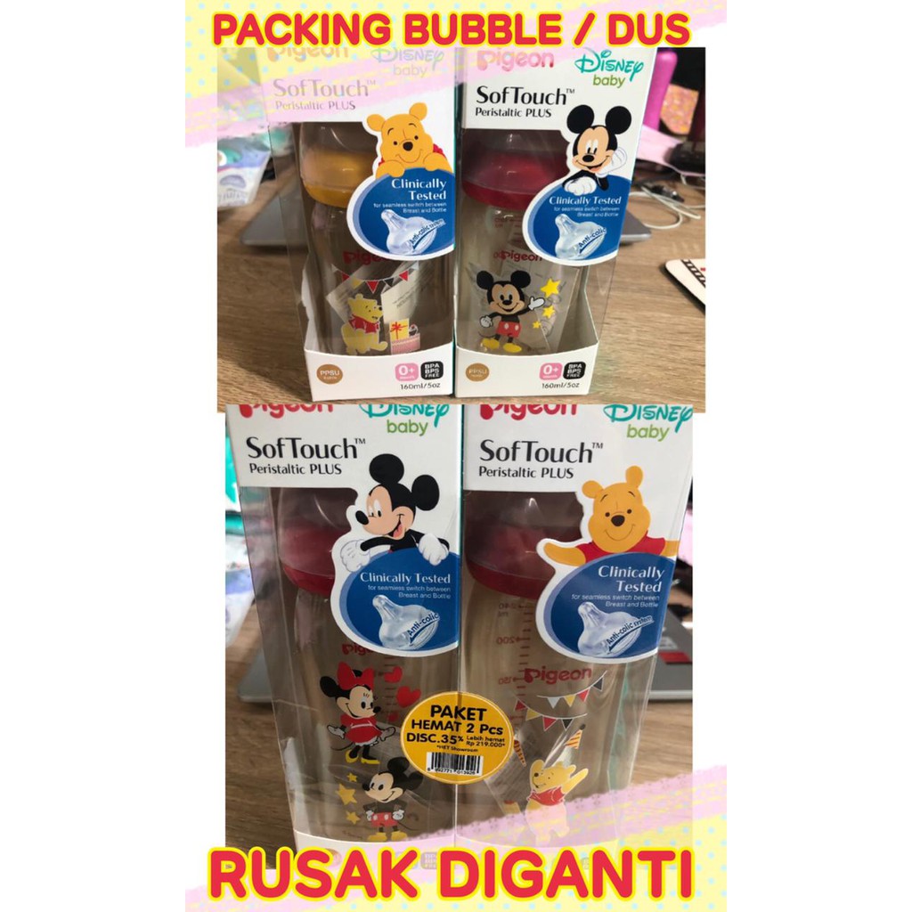 PIGEON Botol Susu PPSU 1Pcs Mickey Disney 160 Ml 240ml 1 pcs