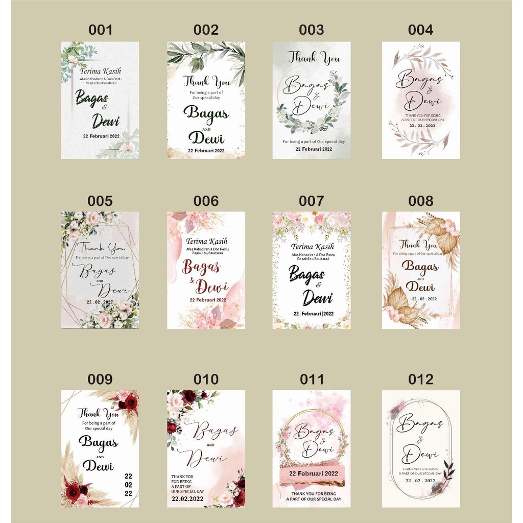 Jual KARTU UCAPAN- KARTU SOUVENIR- KARTU TERIMA KASIH-CARD SOUVENIR