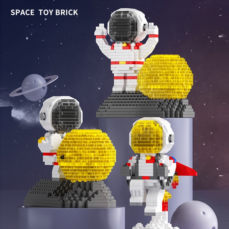 Nano Block Astronaut Model Diy Balok Mainan Anak Balok Susun Mainan Anak Perempuan