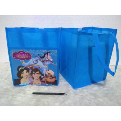 TAS SPUNBOND NK Seri Princess Goodie Bag Souvenir Ulang tahun anak goody ultah karakter GROSIR-Aladin Biru