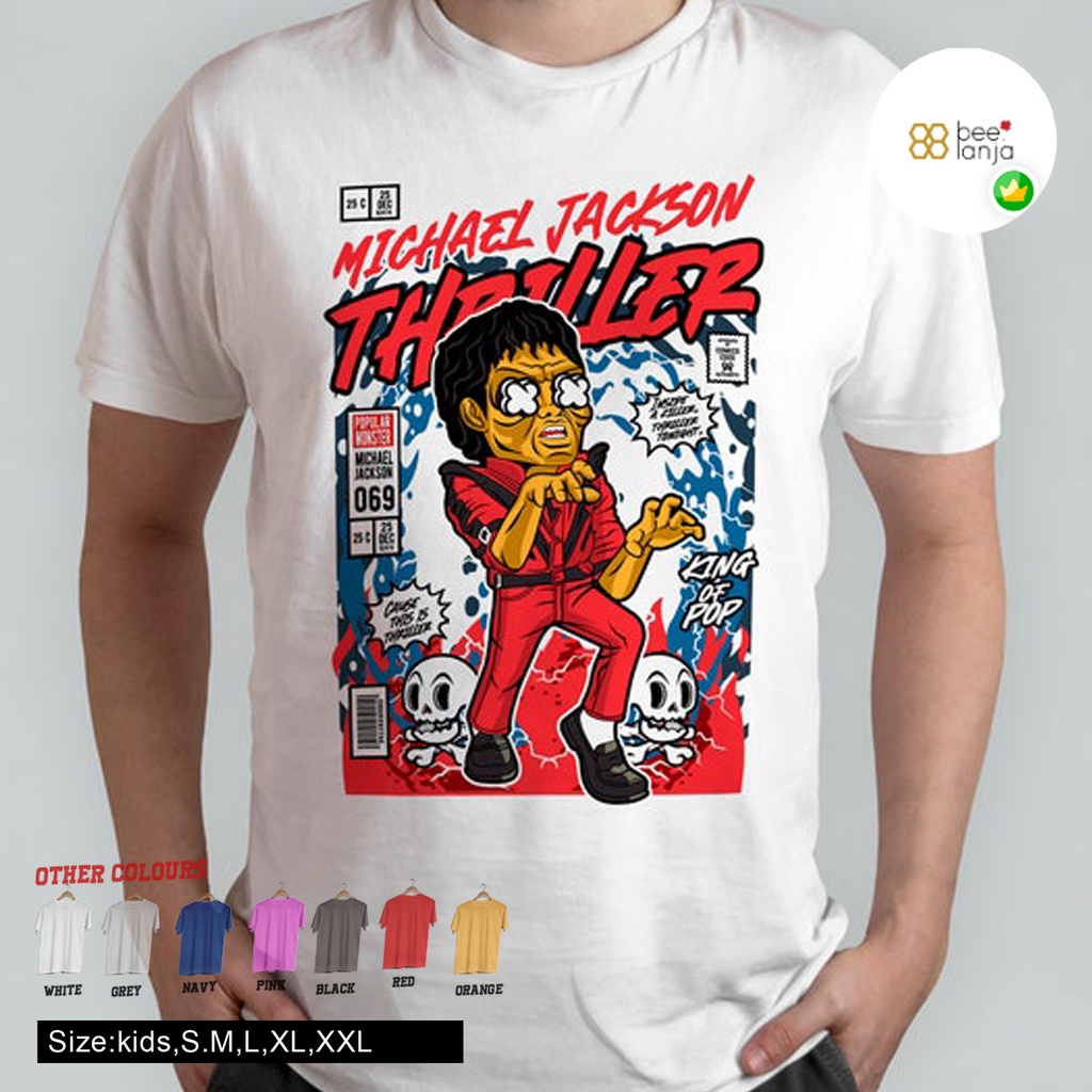 K/918 Kaos Michael Jackson Thriller Premium T-Shirt Anak dan Dewasa