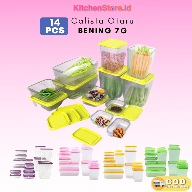 TOPLES SET CALISTA OTARU SEALWARE BENING 14 PCS TEMPAT BUMBU DAPUR KULKAS SET FOOD CONTAINER-FOOD PREPARATISON-WADAH PENYIMPANAN MAKANAN SET