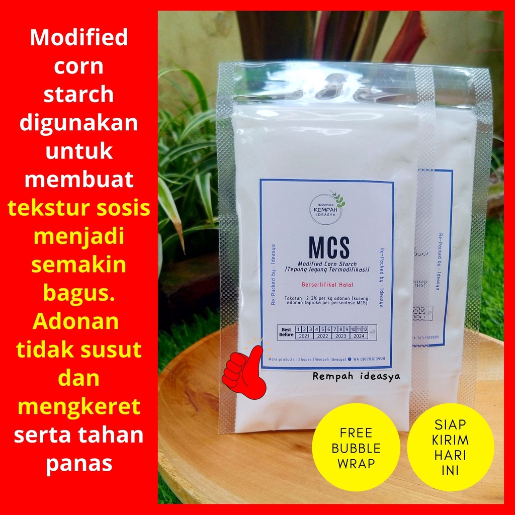 

Modified Corn Starch / Tepung Tekstur Sosis Anti Susut / Tepung Jagung Modifikasi 100 gr
