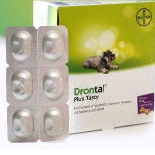 (1tablet) drontal dog drontal plus tasty - obat cacing drontal dog plus