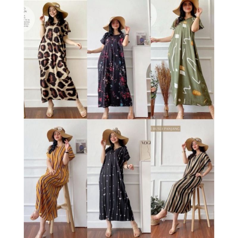 daster long lengan panjang LD 120 PB 130 bawah mata kaki, daster panjang viral kekinian, daster rayon busui terlaris ARBANI COLECTION-ORINA( SHASTA PINK)