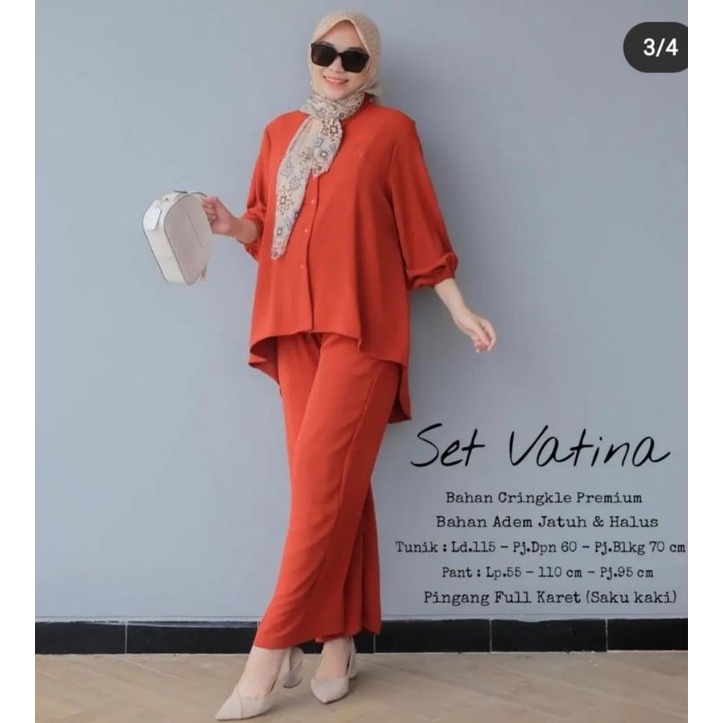 set vatina - setelan wanita crinkle terbaru