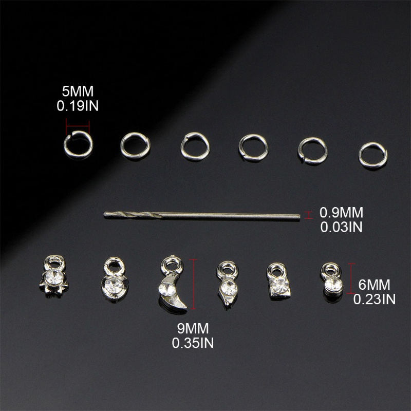 Siy 13pcs / Set Charms Berlian Imitasi Aksen Rumbai Untuk Dekorasi Nail Art 3d