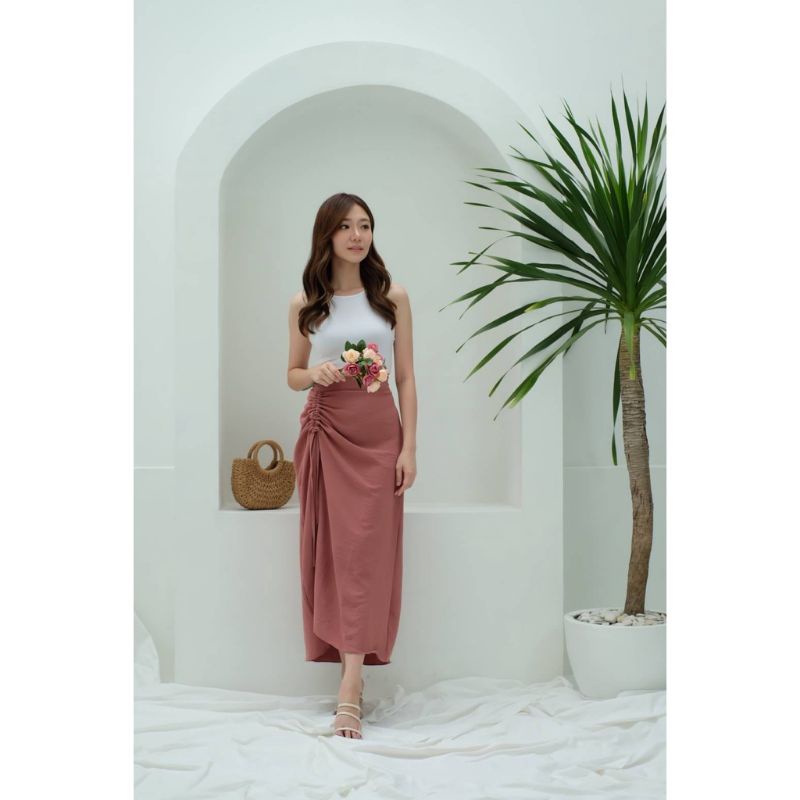 HANNA SKRIT- ROK SERUT CASUAL KOREA -ROK TALI SERUT PREMIUM By Misha Label