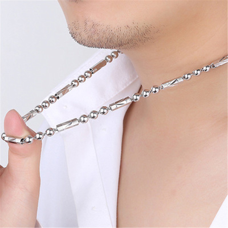 6 gaya 925 sterling silver kalung Unisex sederhana rantai klavikula Retro fashion perhiasan