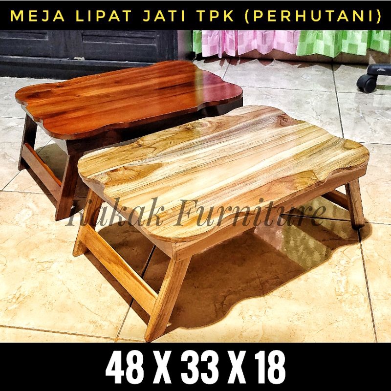 Meja Lipat Plong Kayu Jati - Dampar Ngaji Kayu Jati - Meja Belajar Kayu Jati TANGGUNG Ukuran 46 x 33