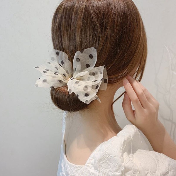 ikat rambut pita bow knot lazy ball head hair stick (3g4) jje065