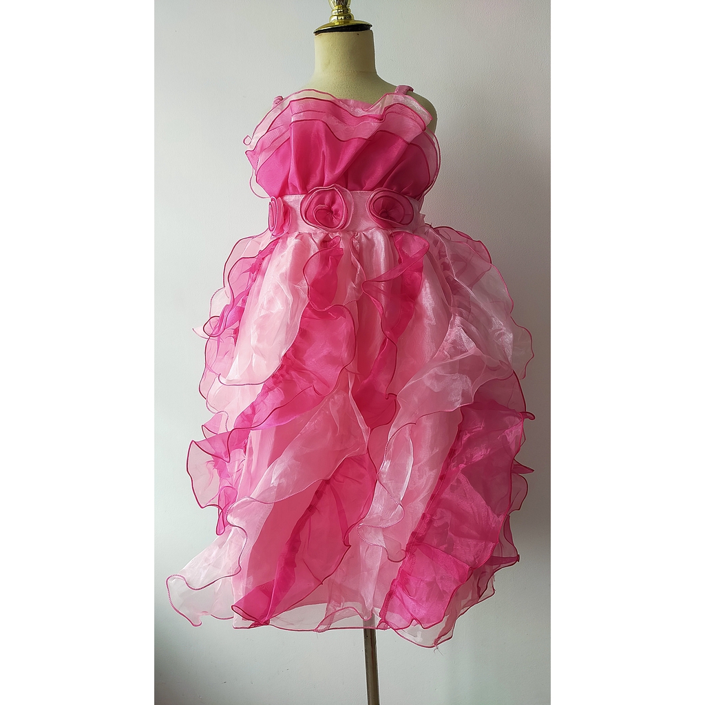 GAUN PESTA ANAK 2-5 TAHUN | DRESS PESTA ULANG TAHUN ULTAH WEDDING WARNA PINK