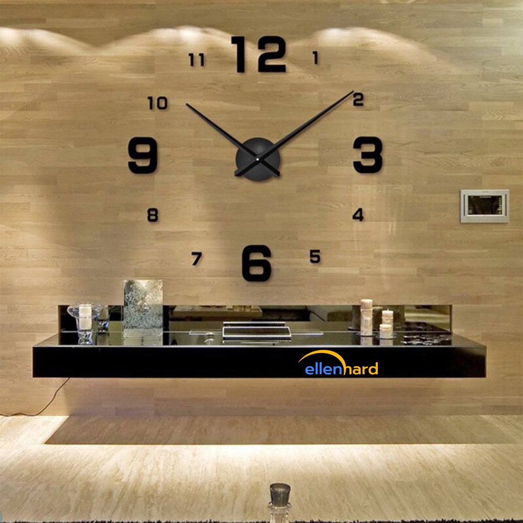 Jam Dinding Angka Besar 3d DIY Dekorasi Tembok Tempel Unik Giant Wall Hiasan Dinding 80-130cm-Quartz DIY-102