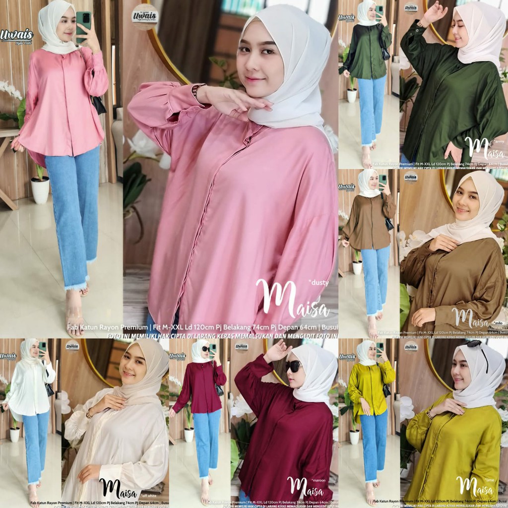 MAISA BLOUSE - blouse wanita / blouse kekinian / blouse cantik / simple blouse / blouse polos