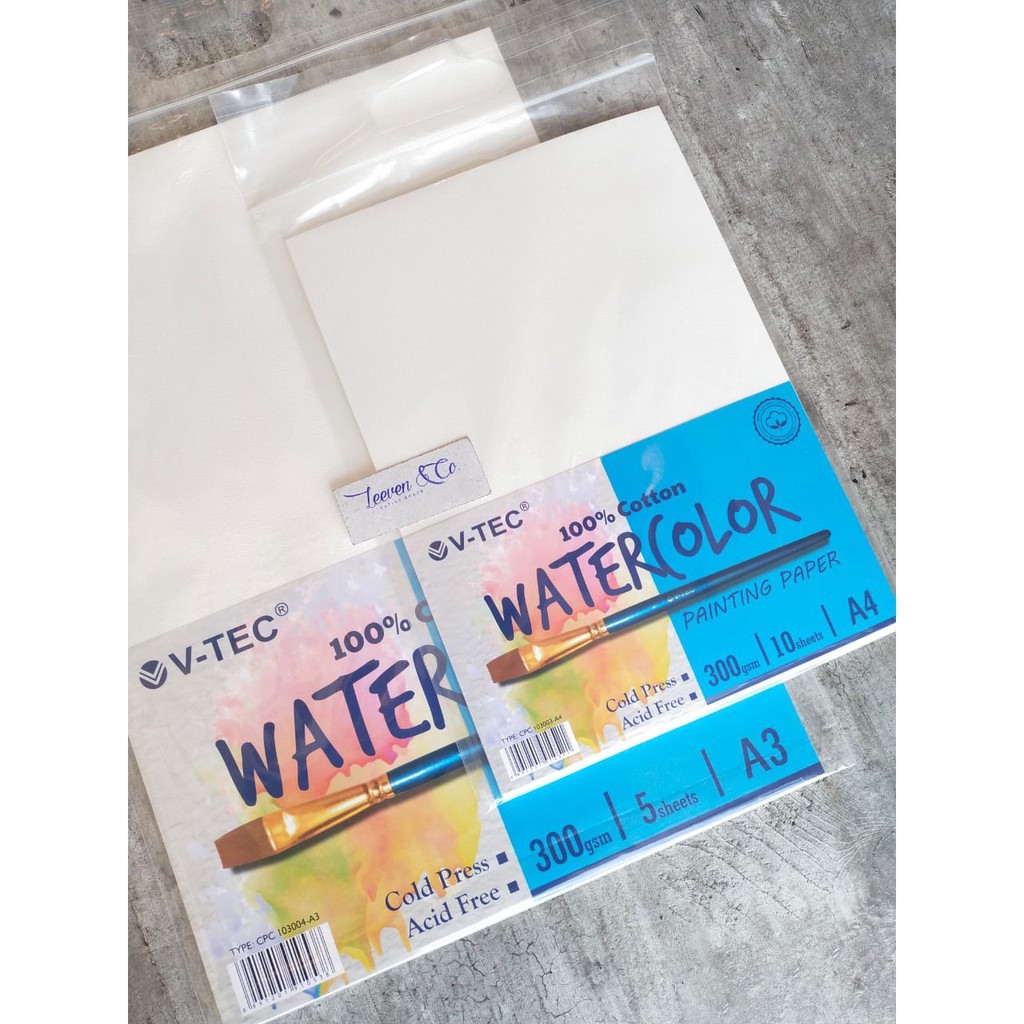 

V-TEC WATERCOLOUR PAPER COTTON COLD PRESS A3/A4 300gsm