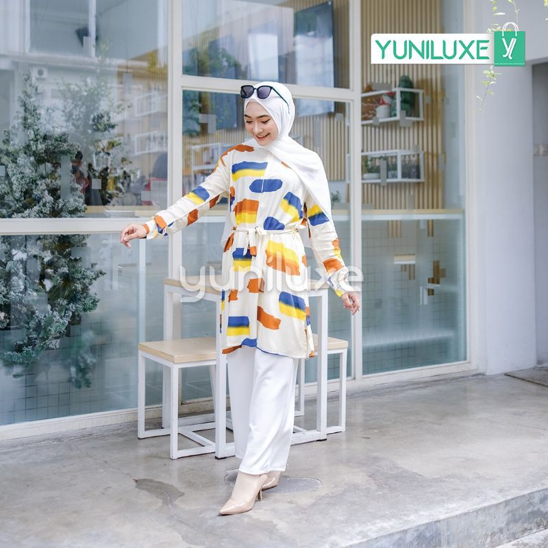 REVINA TUNIK / ATASAN WANITA MUSLIMAH / TUNIK KATUN RAYON / TUNIK MOTIF PREMIUM MURAH