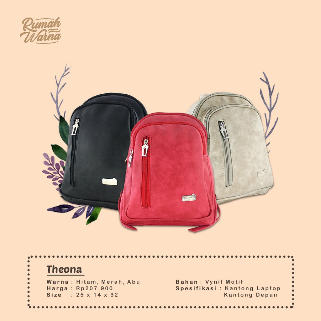 Tas Punggung Backpack Ransel Rumah Warna Gracella Cat Kuning