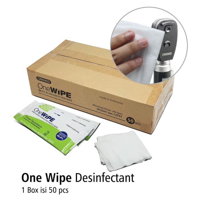 One Wipe Box isi 50 pcs Tissue Desinfektan OneMed OJB