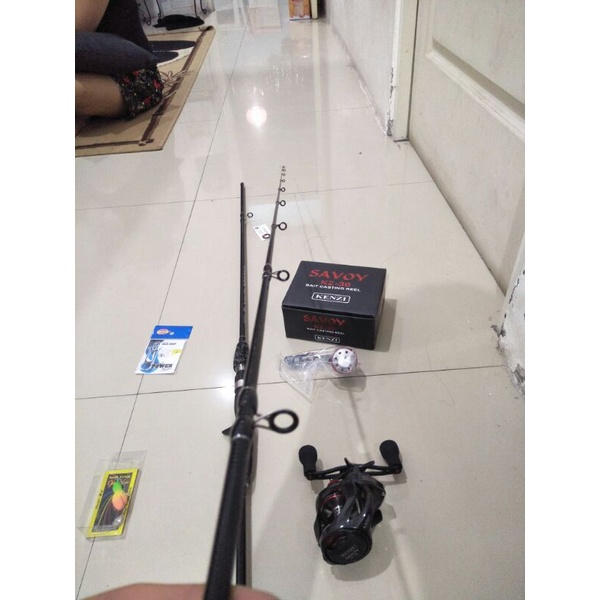 satu set pancing bait casting kenzi premium terlaris