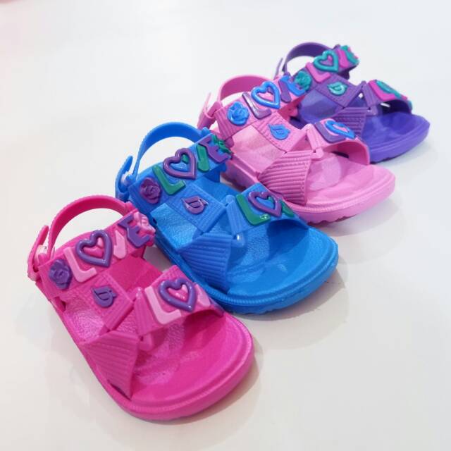 SANDAL KARET TALI GIRL LOVE SIZE 24-29