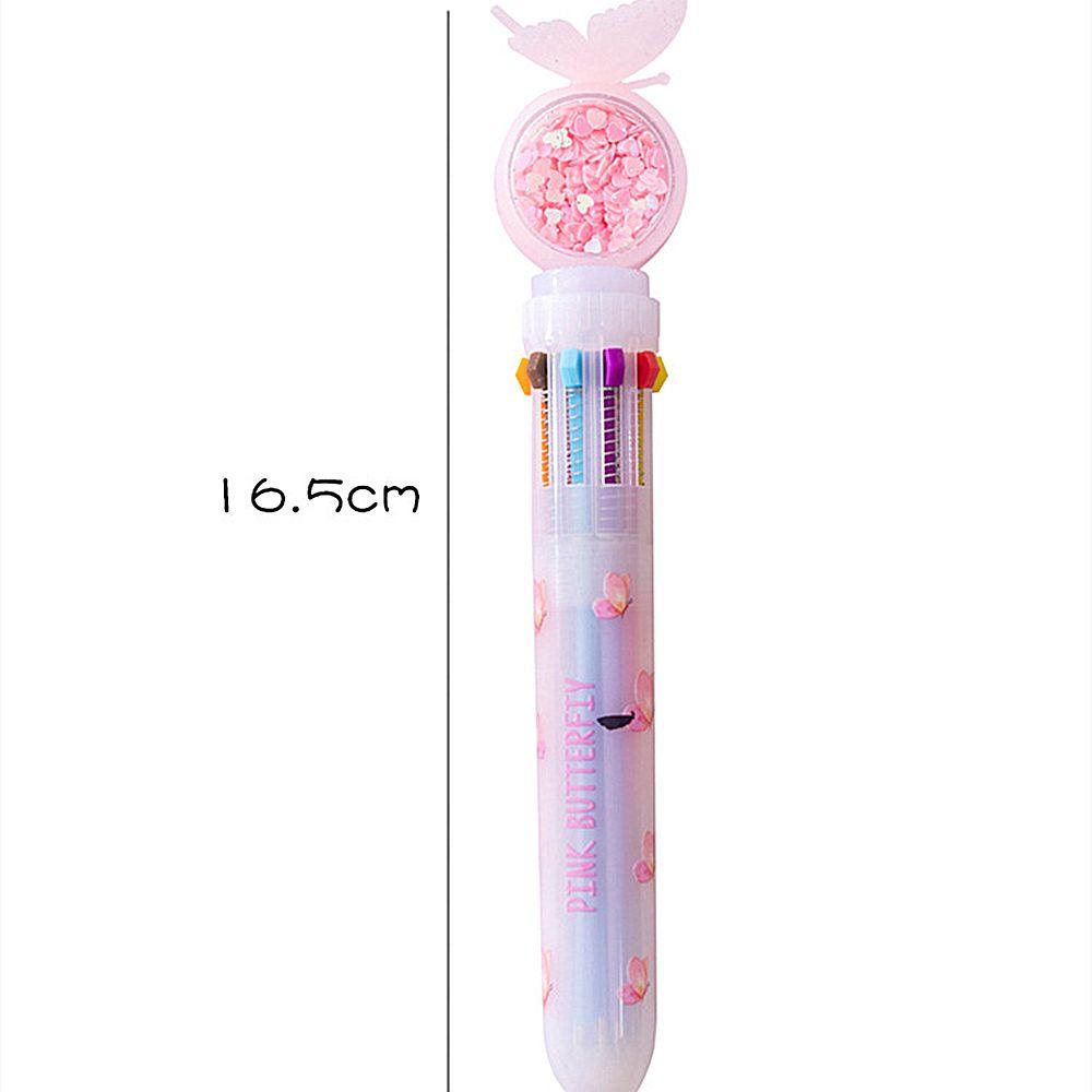 Populer 10warna Bolpoin Set Alat Tulis Sekolah Kantor Supply Colorful Refill Rollerball Pen