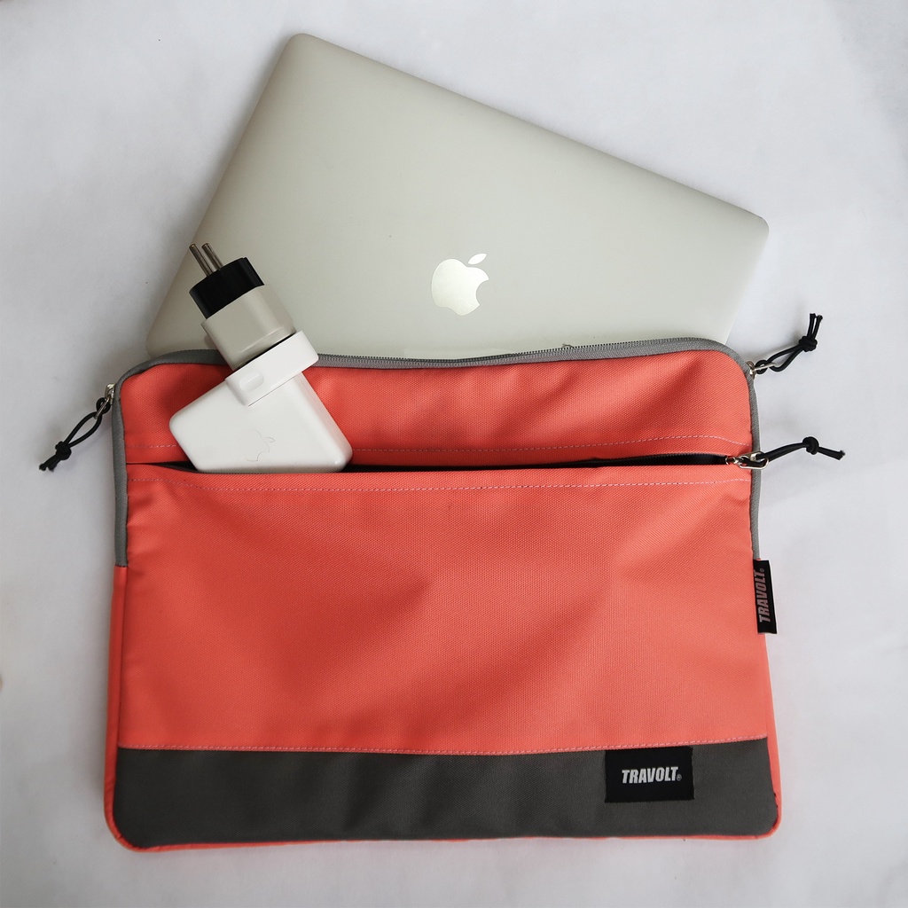 Laptop Case - Travolt - Tempat Laptop - Tas Laptop - Navy - Black - Peach