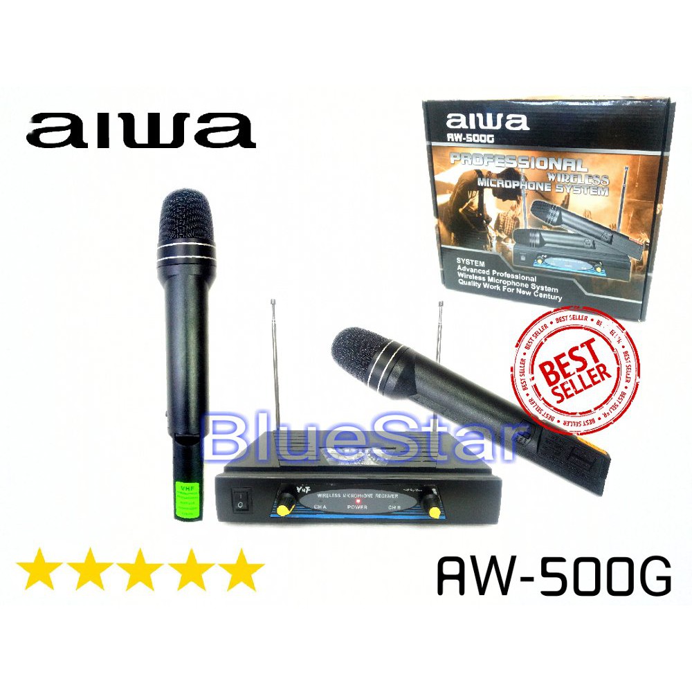 Terlaris  Mic Wireless Aiwa AW 500 G Handheld