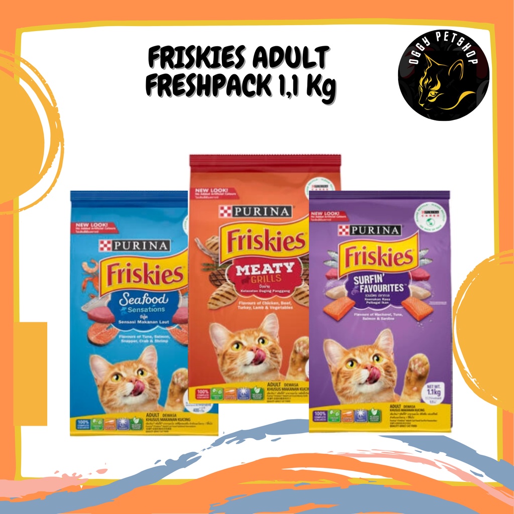 FRISKIES ADULT Makanan Kucing Dewasa Friskies Kemasan Makanan Kucing Freshpack 1,1kg