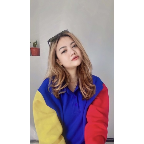 POLO SWEATER COLORBLOCK / OVERSIZE SWEATER by Milposhka