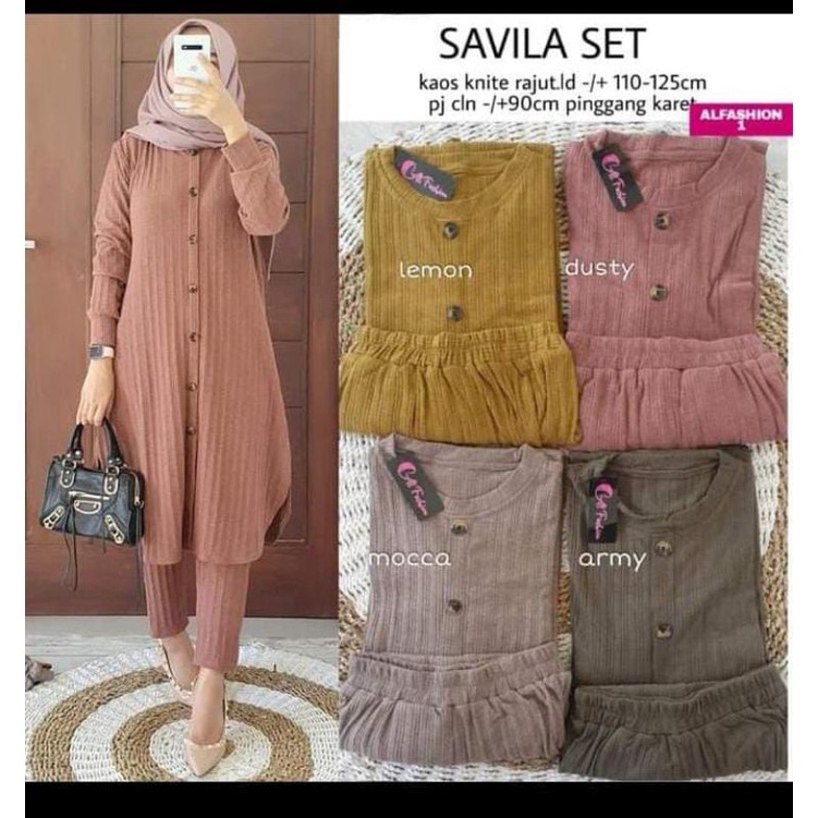 SAVILA SET MATT KAOS KNIT RAJUT BY ALFASHION