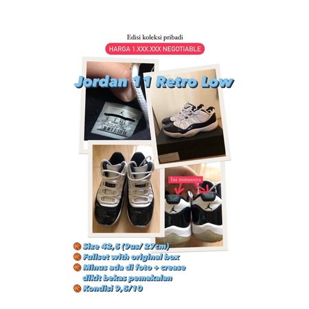 Sepatu Jordan Retro 11 Low Emerald ORIGINAL