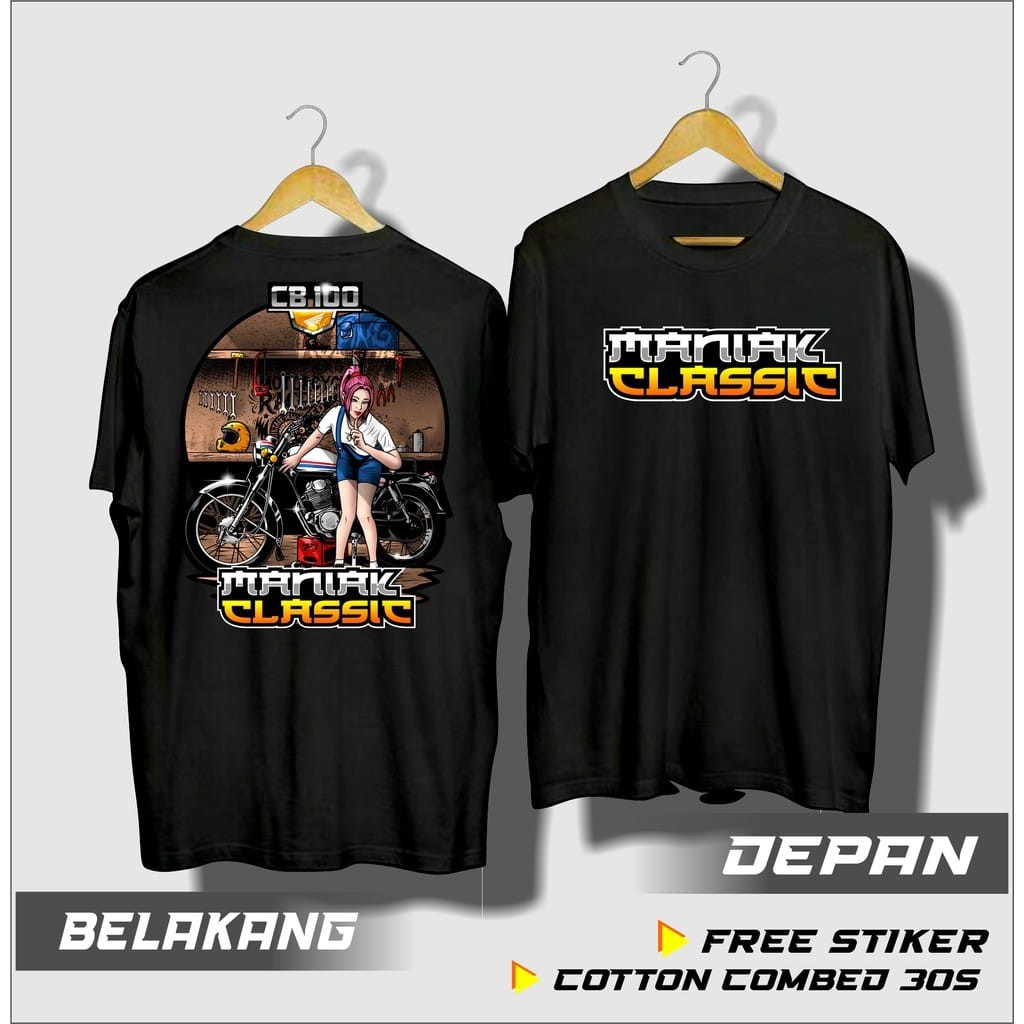  PROMO BAJU Pria BIG SIZE MANIAK CLASIC M L XL 2XL 3XL 4XL 5XL UKURAN JUMBO COMBED 30S/KAOS CB 100