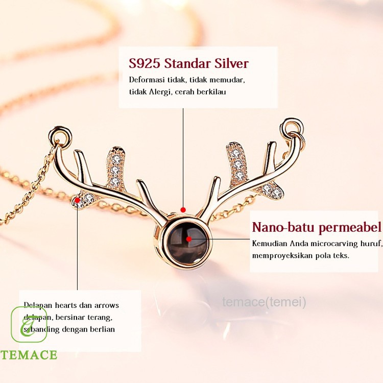 100% stainless steel baja titanium unicorn pendant kalung wanita berlian rantai klavikula