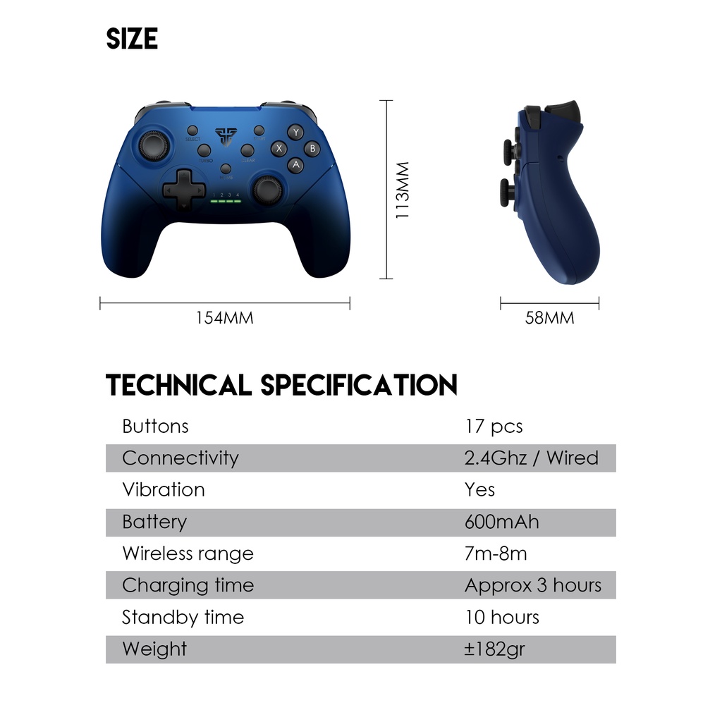 Fantech Shooter II WGP13 WGP-13 Gamepad Wireless Controller Joystick Windows/Android/PS