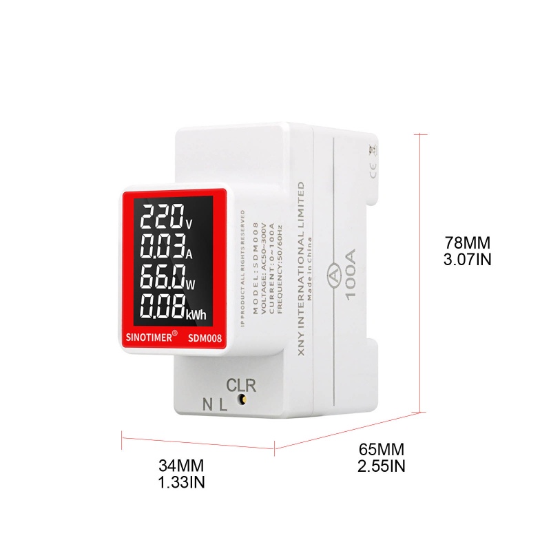 Btsg Din Rail Meteran Multifungsi AC50~300V Pressure Gauge Digital Untuk Bermain Tahan Lama