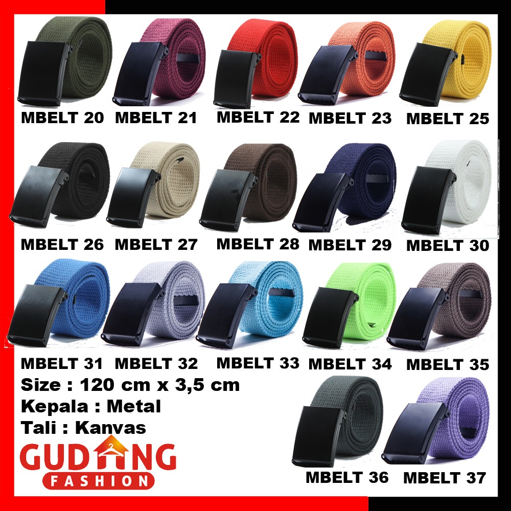 Ikat Pinggang Pria Bahan Kain Canvas Gesper Metal (COMB)