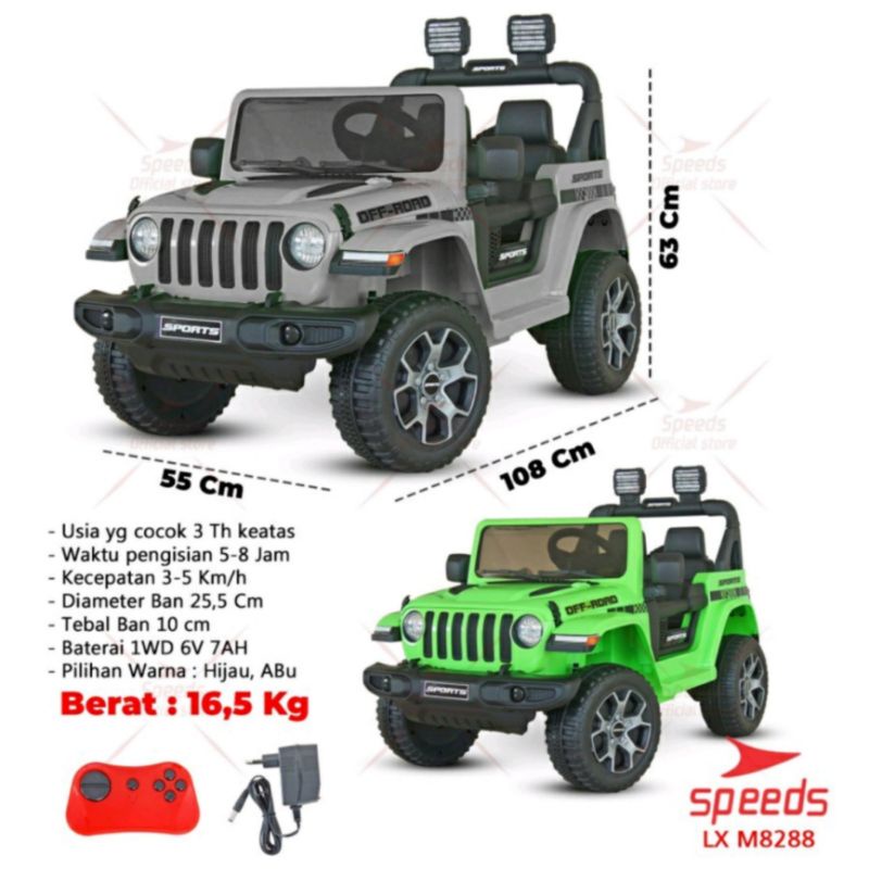 MOBIL AKI ANAK PMB 8288 JEEP OFF-ROAD RUBICON REMOTE MAINAN MOBIL TUNGGANG AKI M-8288 OFF ROAD MOBIL AKI ANAK MURAH