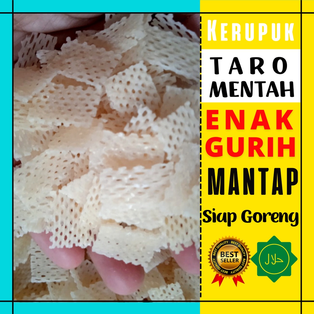 Jual Kerupuk Taro Putih Mentah Krupuk Bentuk Jaring Ketupat Original