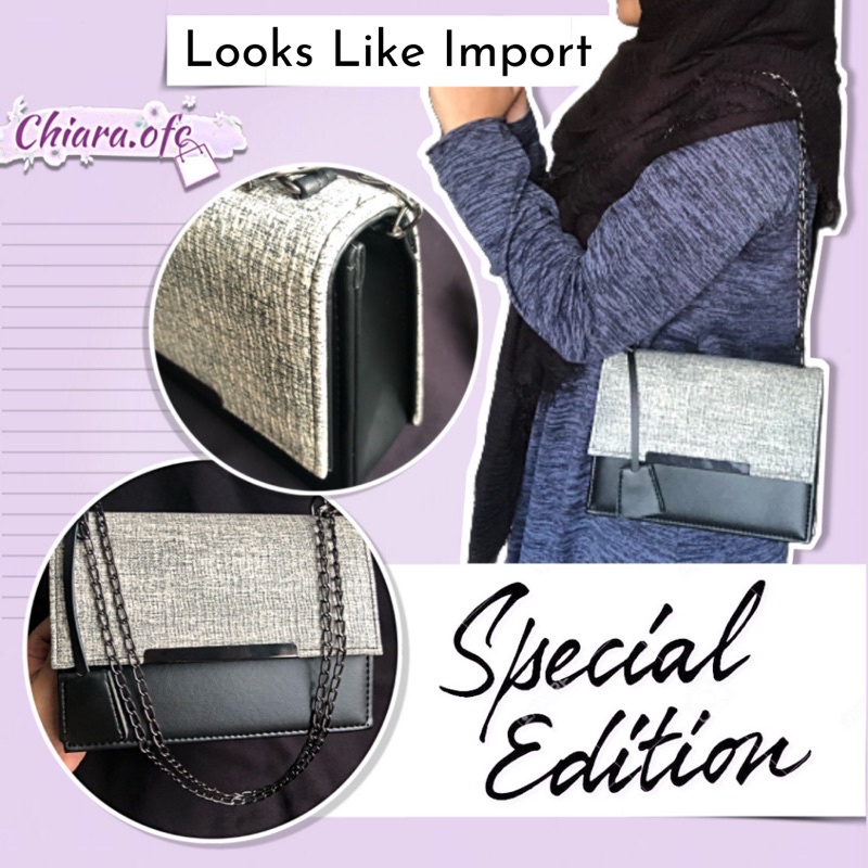 Shoulder Sling Bag Premium Lucu Terlaris Fashion Wanita Dewasa Cewek ABG Perempuan Remaja Hitam Mewa