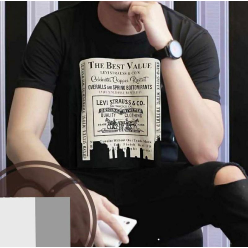 Kaos T'shirt Pria Distro Import Motif Koran / Hitam