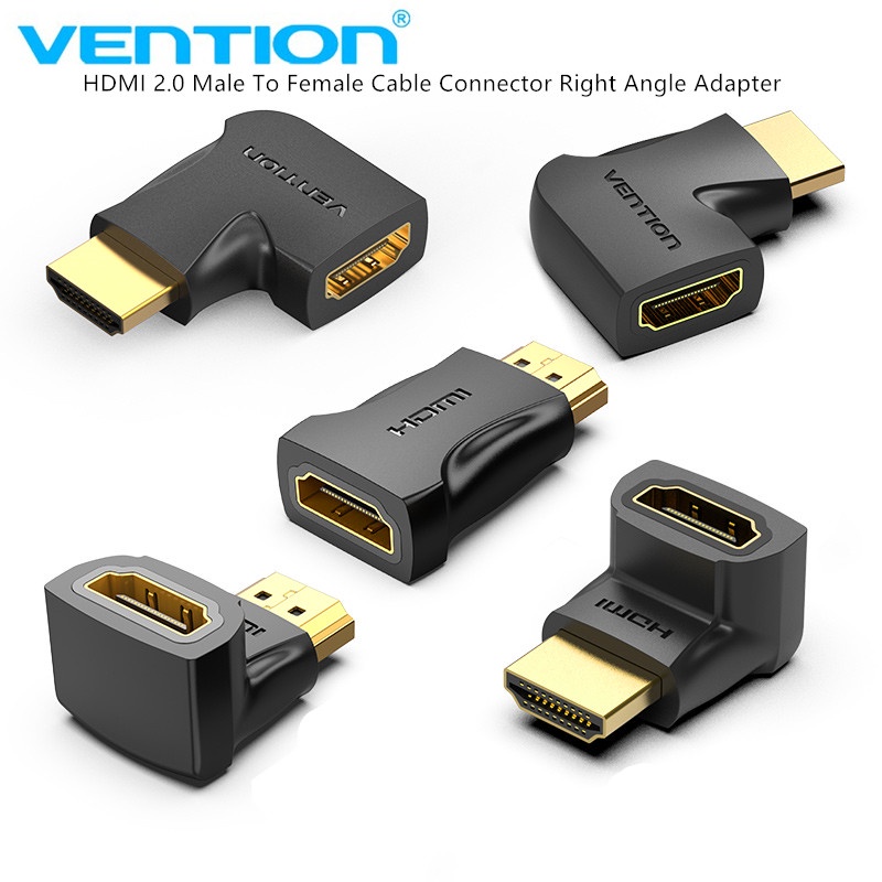 Vention Kabel Adapter Konektor HDMI 4K Male Ke Female Bentuk L