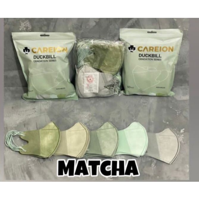 MASKER DUCKBILL CAREION FACEMASK WARNA ISI 50PC-GRADAS MATCHA CAREIO