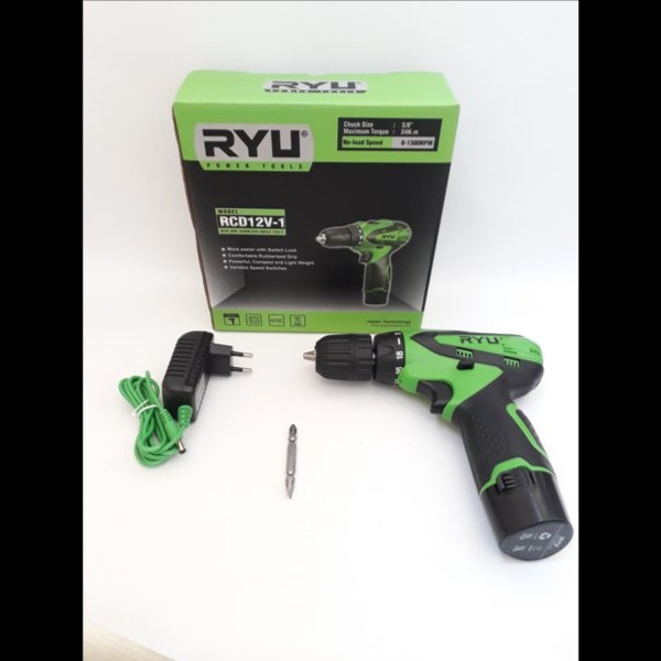 Mesin Bor Obeng Baterai RYU RCD 12V CORDLESS Drill 12 Volt  RCD12V-1