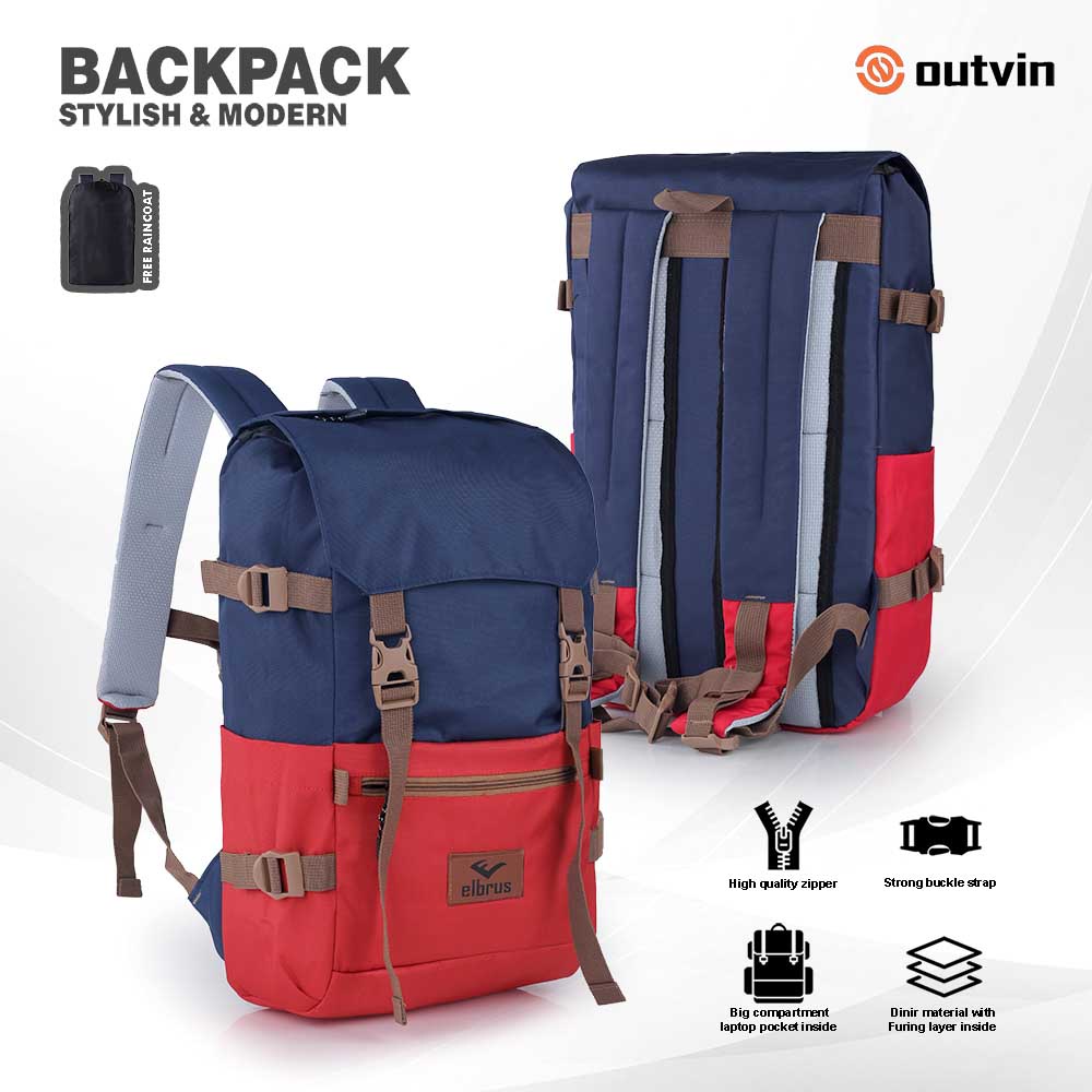 Tas Backpack Pria Ransel Cowok Keren Original Distro Bandung Free Raincoat Outvin TX034