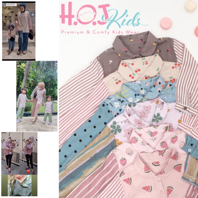 Kemeja Anak Perempuan Couple Ibu Anak Kemeja Anak Katun Rayon Atasan Couple Ibu Anak Baju Couple Ibu