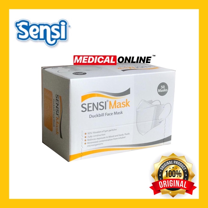 MASKER DUCKBILL SENSI XL ISI 50 PER BOX EARLOOP MASKER KARET DOKTER MEDICALONLINE