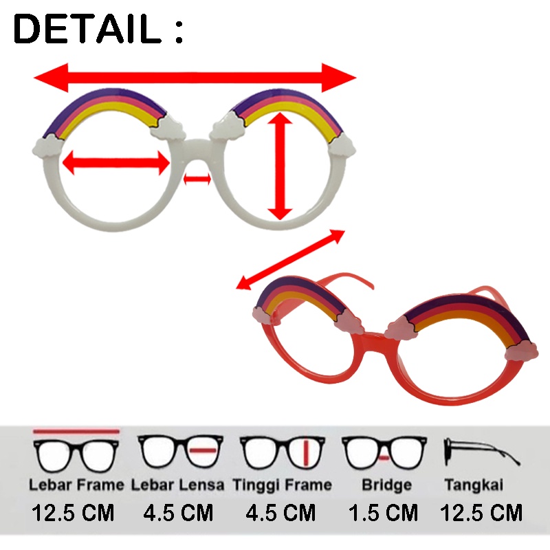 COD! Kacamata Anak Anti Radiasi Blue Light Kacamata Anti Radiasi Layar Hp Komputer Tv Frame Bulat Awan Pelangi Kaca mata Anak fashion Lucu Eye Glasses protection Kids Glasess