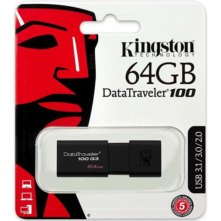 Kingston USb Flash Deive 64GB DT100G3 Stik Memory 2.0